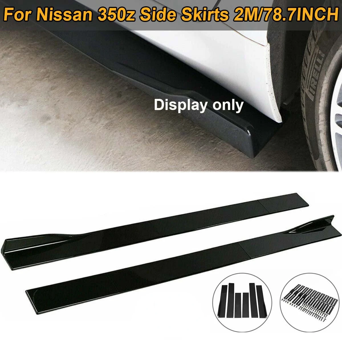 

2M/78.7" Side Skirt Extension Universal For Nissan 350Z 370Z Altima Maxima Apron Splitters Lip Winglet Body Kit Car Accessories