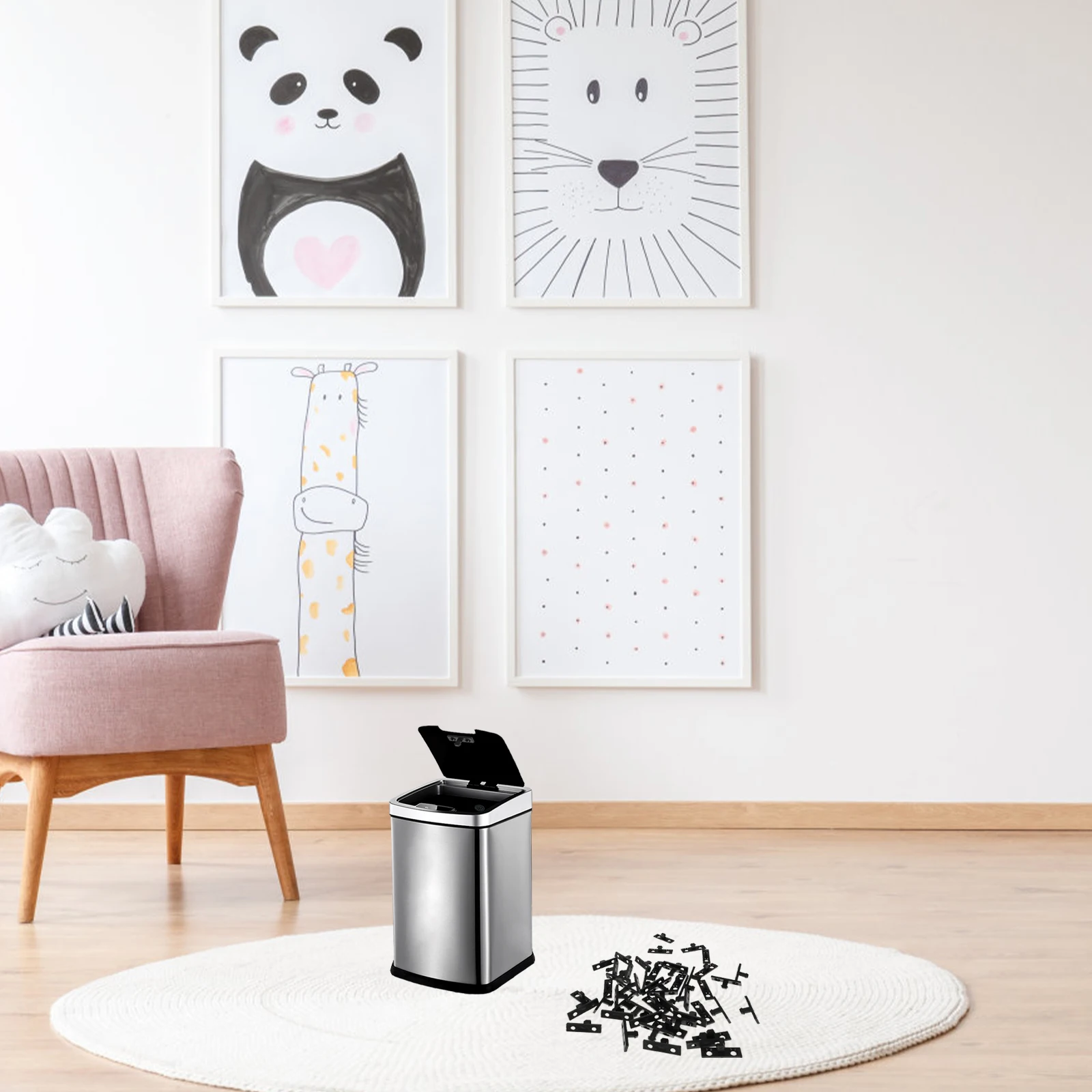 

50pcs Press Buckle For Garbage Can Plastic Buckles Replacement Smooth Surface No Burrs Strong Waste Bin Accessory