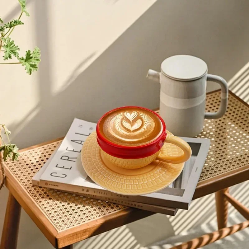 

Cartoon Ceramic Mug Water CupSet Sabo Luffy Ace Hat Shaped Coffee Cup Three Brothers Hat Creative Mugs Coffee Cup and Saucer