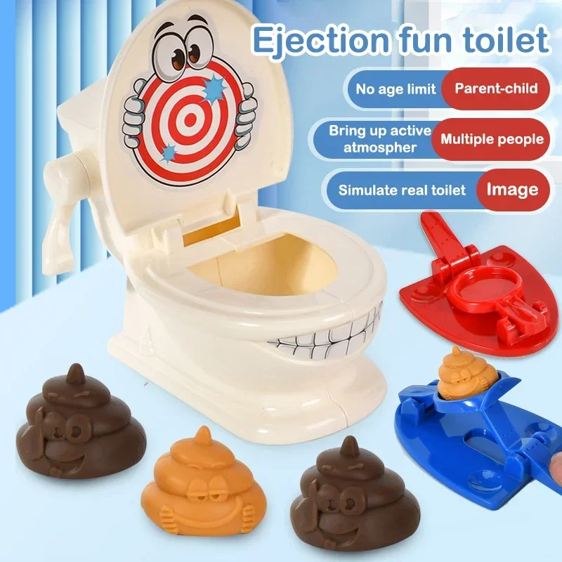 

1Set Funny Toilet Spoof Toys Catapult Poop Trick Toilet Prop Children Adults Games Parent-Child Toys Interesting Christmas Gift