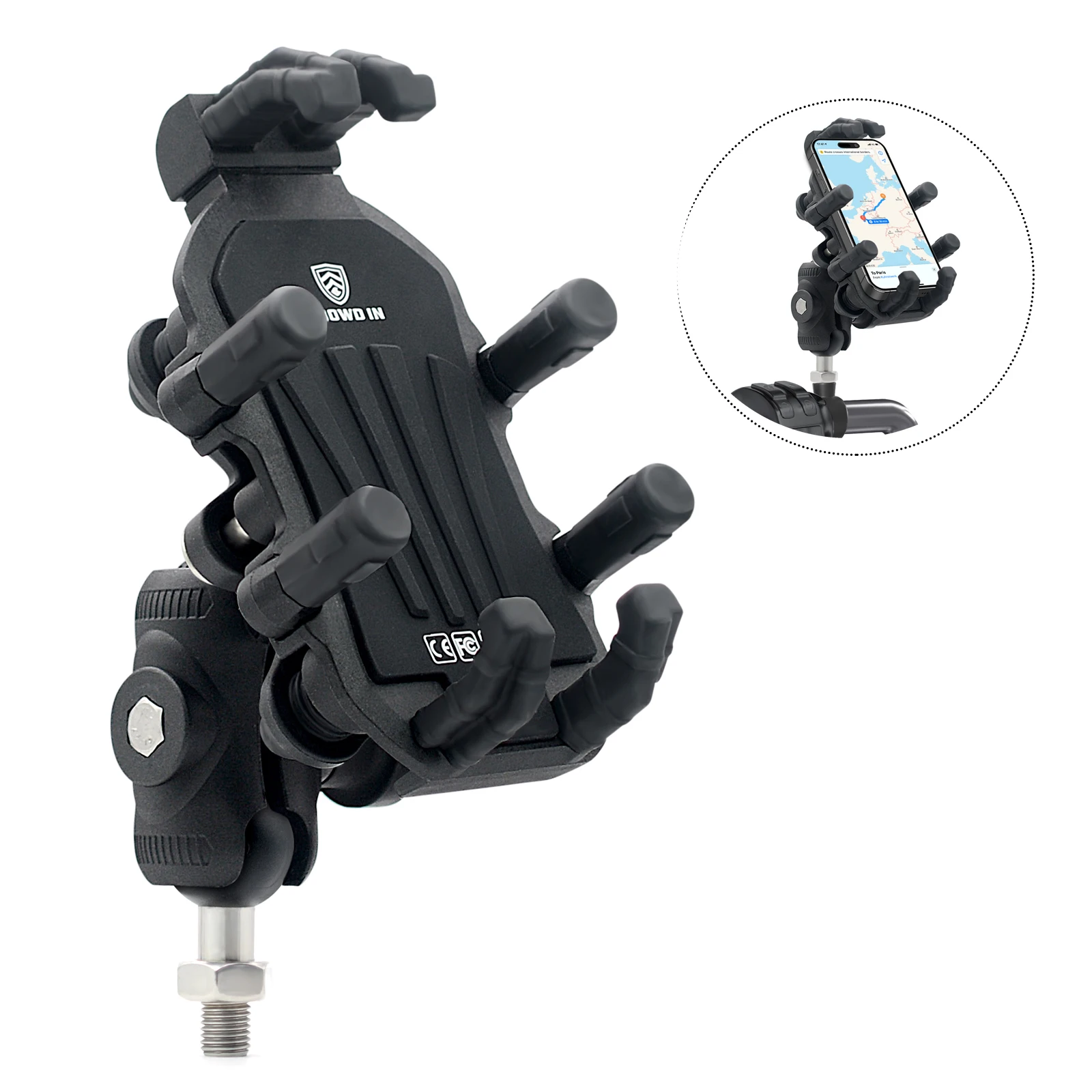 

Motorcycle Cell Phone Support Handlebar Mount Aluminum Antivibration Stand GPS Navigator Mirrors Holder Bike Mobile Bracket