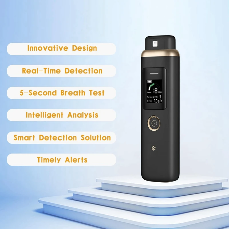 Ketone Meter Professional Ketone Breath Analyzer High Accuracy Ketone Breath Meter Ketone Tester for Tracking Your Ketones Black