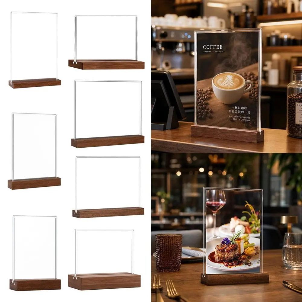 High Quality A4/A5/A6 Desk Display Stand Double Side Clear Acrylic Bulletin Board Transparent Photo Holder Hotel