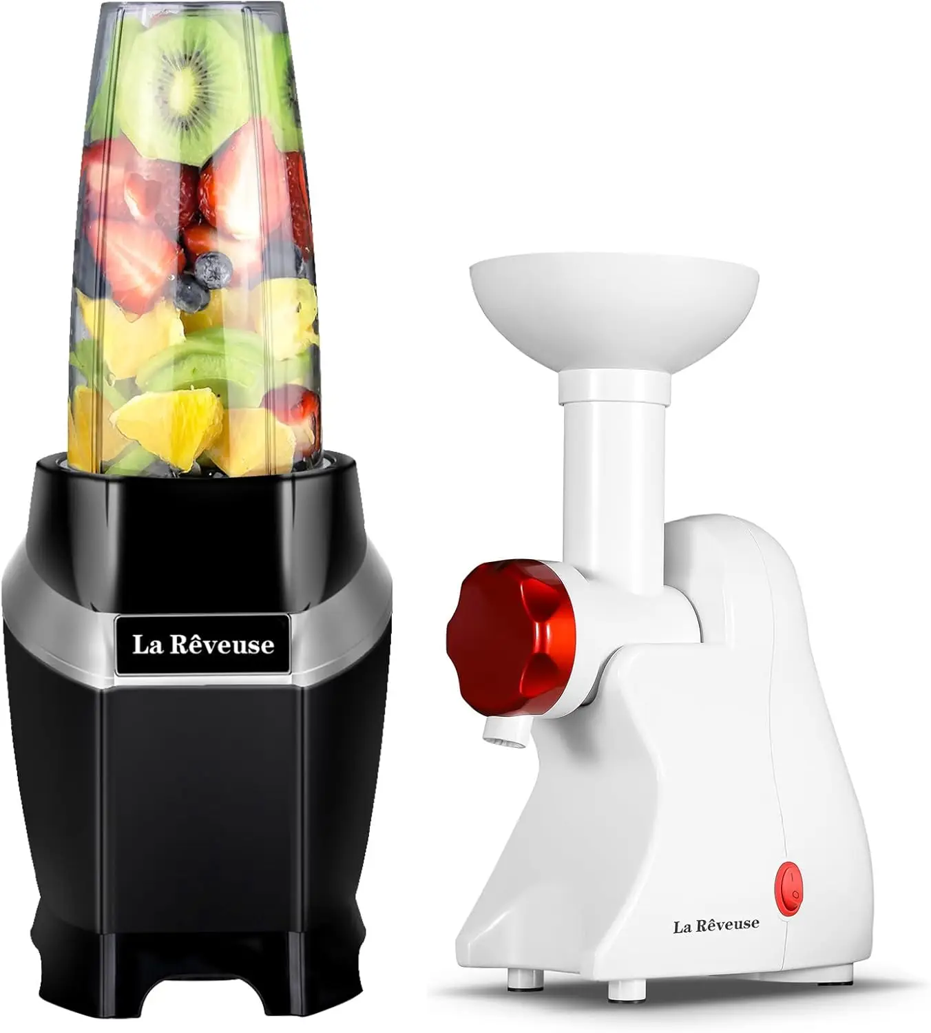 

1000W Powerful Smoothie Blender (Black) + Frozen Sorbet Maker