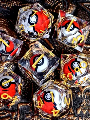 DnD Dice Set with Elf Sphere, 7-piece Polyhedron, Light Purple Dice, Used for Dungeon and; Dragon, RPG tabletop game