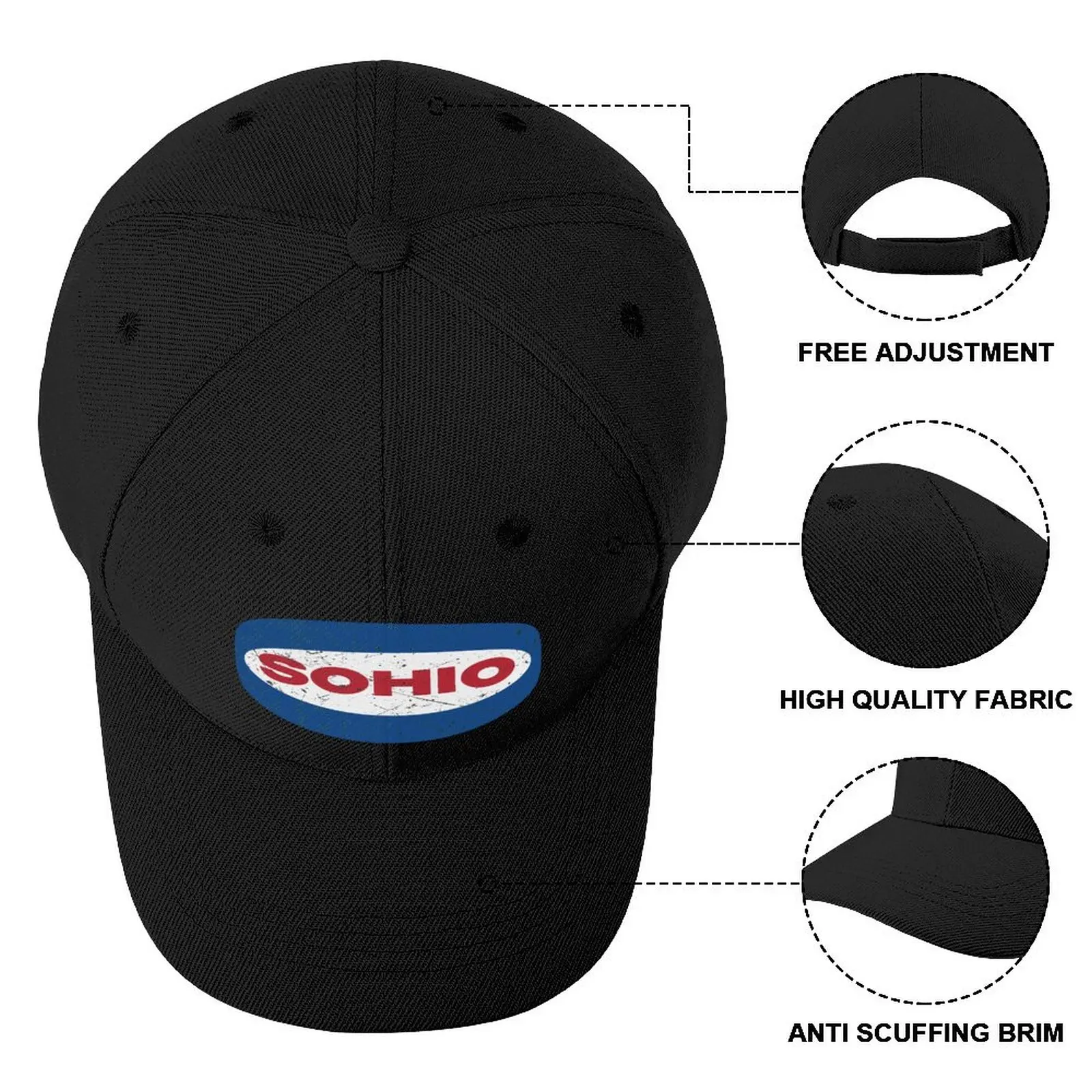 Sohio Vintage Oil Company Baseball Cap Military Cap Man Kids Hat Sunscreen Mens Tennis Women's