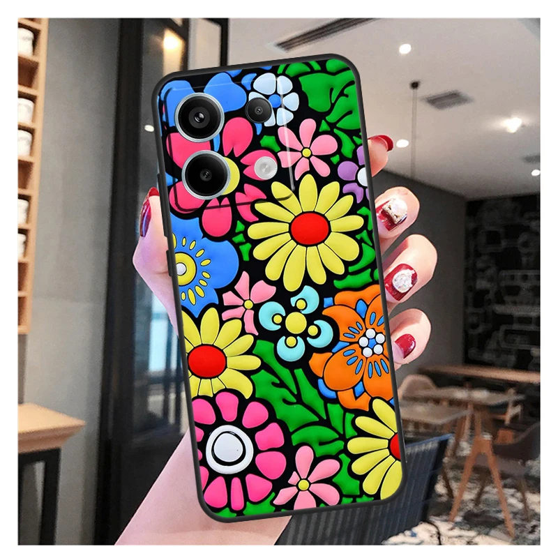 Groovy Flowers Hippie Bohemian Case For Xiaomi Redmi Note 13 12 10 9 8 11 Pro 12S 11S 10S 9S Remdi 13C 9C 10C 12C Cover