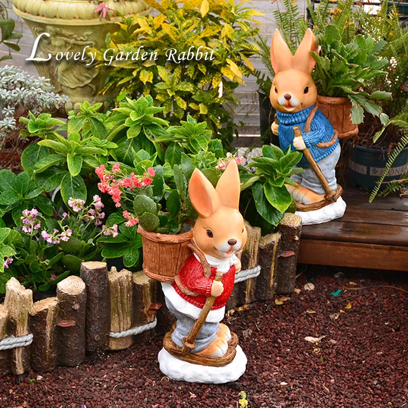 Garden bunny balcony courtyard decoration animal ornaments cute kindergarten cartoon succulent creative flowerpot