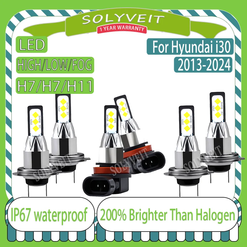 

Simple to Install Night-Safe H7 H7 H11 LED Headlight foglight For Hyundai i30 2013 2014 2015 2016 2017 2018 2019 2020 2021-2024