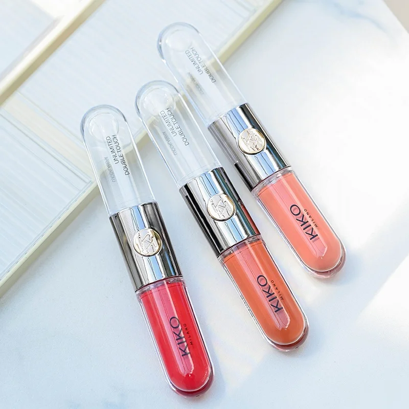 NEW Double Headed Lipstick Transparent Mirror Lip Gloss Non-Fading Lip sticks Milk Tea Bean Paste Sexy Plump Lip Glaze Makeup