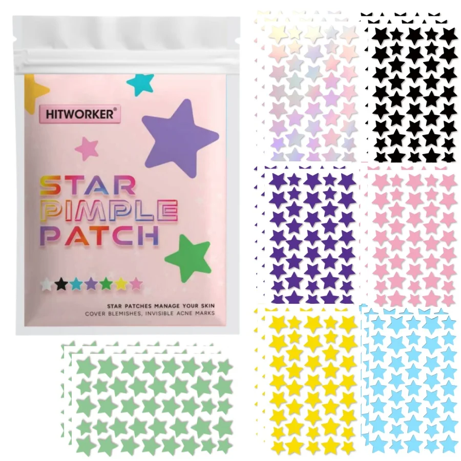 Star shaped acne patch, quick absorption of pus, gentle skincare, good for covering blemishes