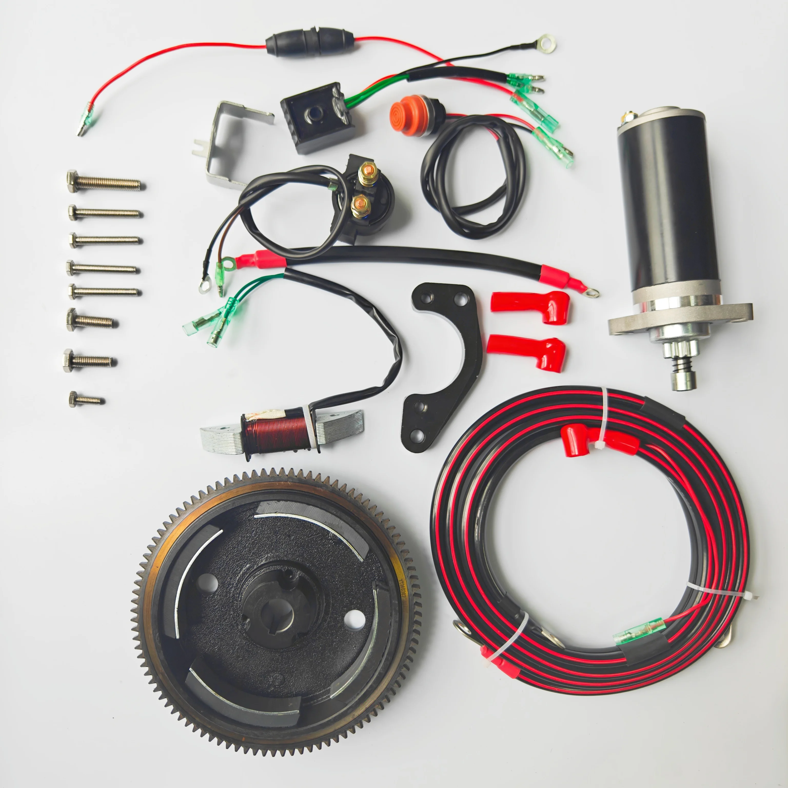 Electric Starter Conversion Kit For 9.8HP 2-Stroke Outboard Motors 12V Starter Motor