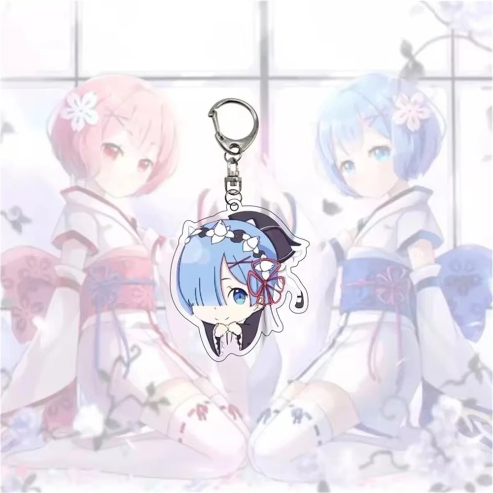 6CM Anime Re:ZERO -Starting Life in Another World Acrylic Keychain Stand Model Cosplay Characters Ornament Accessories Good Gift