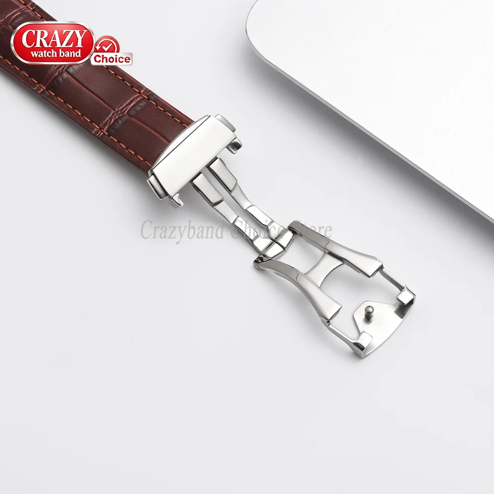 Metal Folding Buckles Universal for Omega 16mm18mm20mm Stainless Steel Buckle Leather Rubber Watch Band Clasp Deployment Clasps image 4