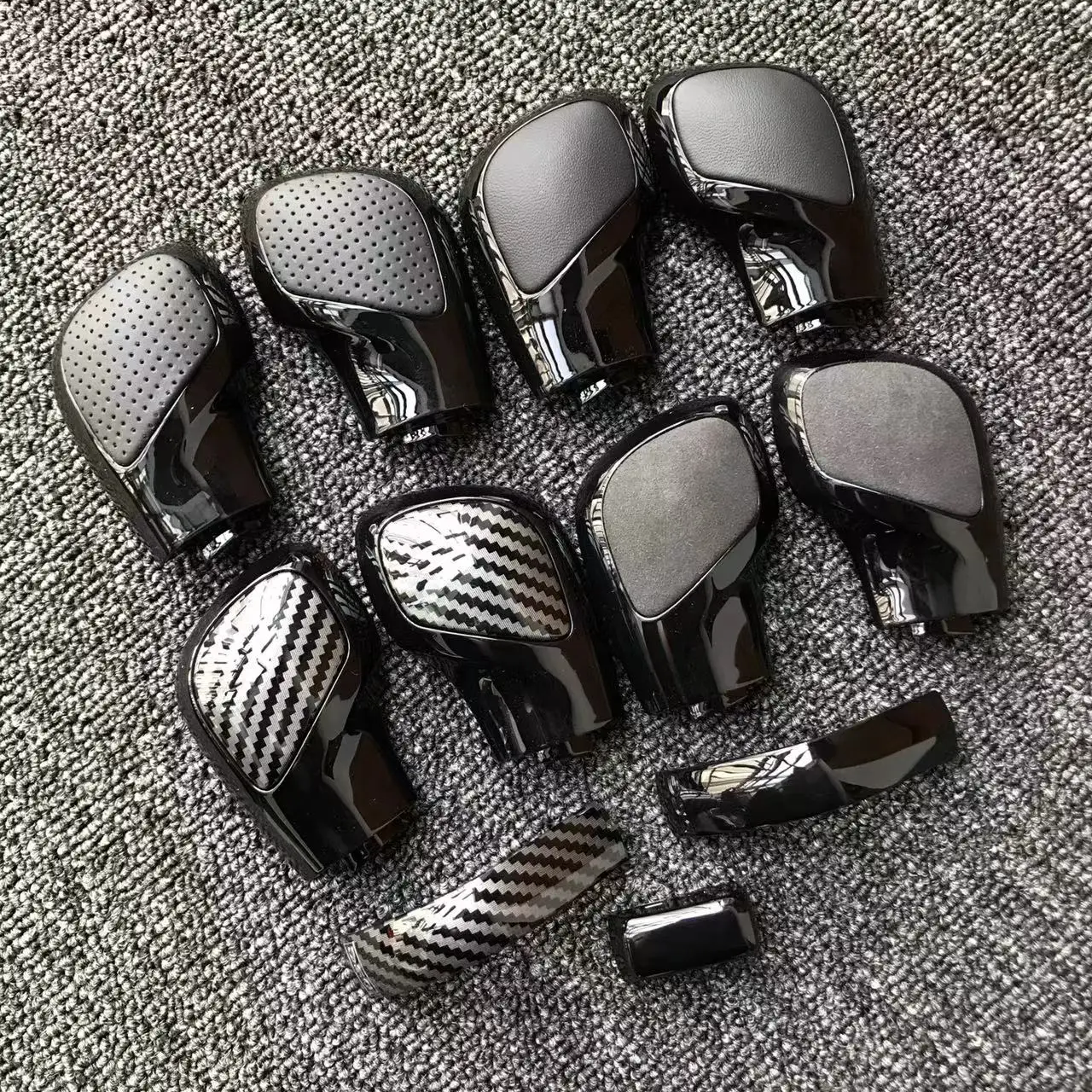 1PCS Chrome Matt With Leather Shift Knob Gear Side Cover DSG Emblem For VW Golf 6 7 R GTI Passat B7 B8 CC R20 Jetta MK6 GLI