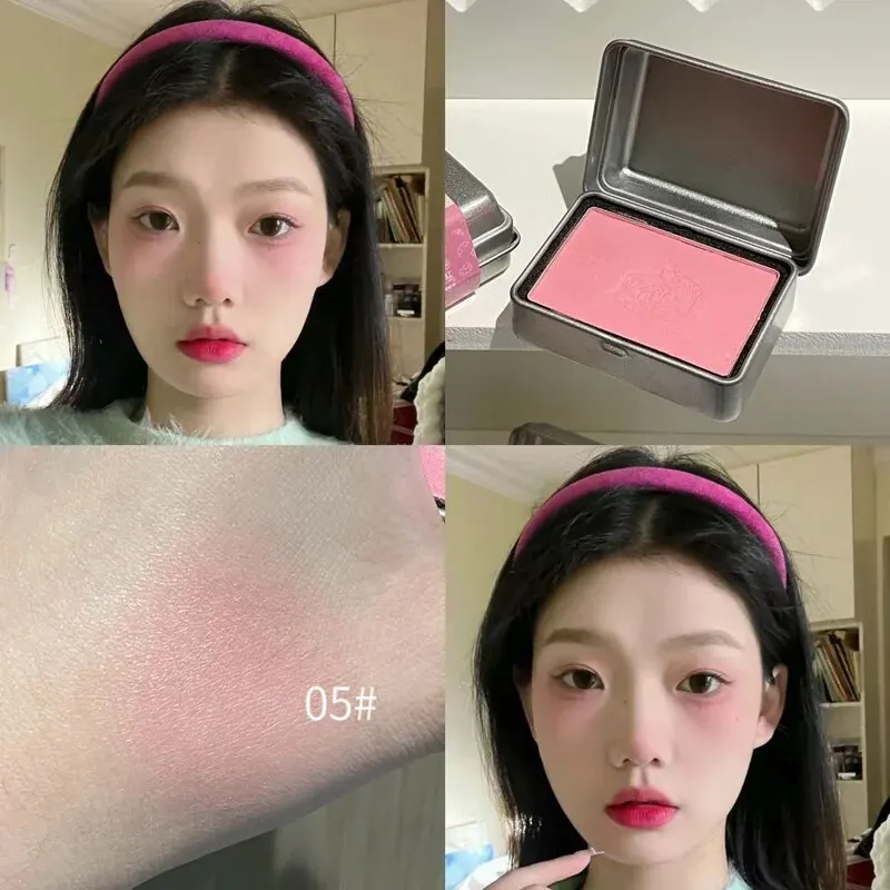 HERORANGE HR598 Exquisite Retro Square Blush Cream Peninsula Iron Box Single Color Rouge Cream Matte Saturation Long-Lasting