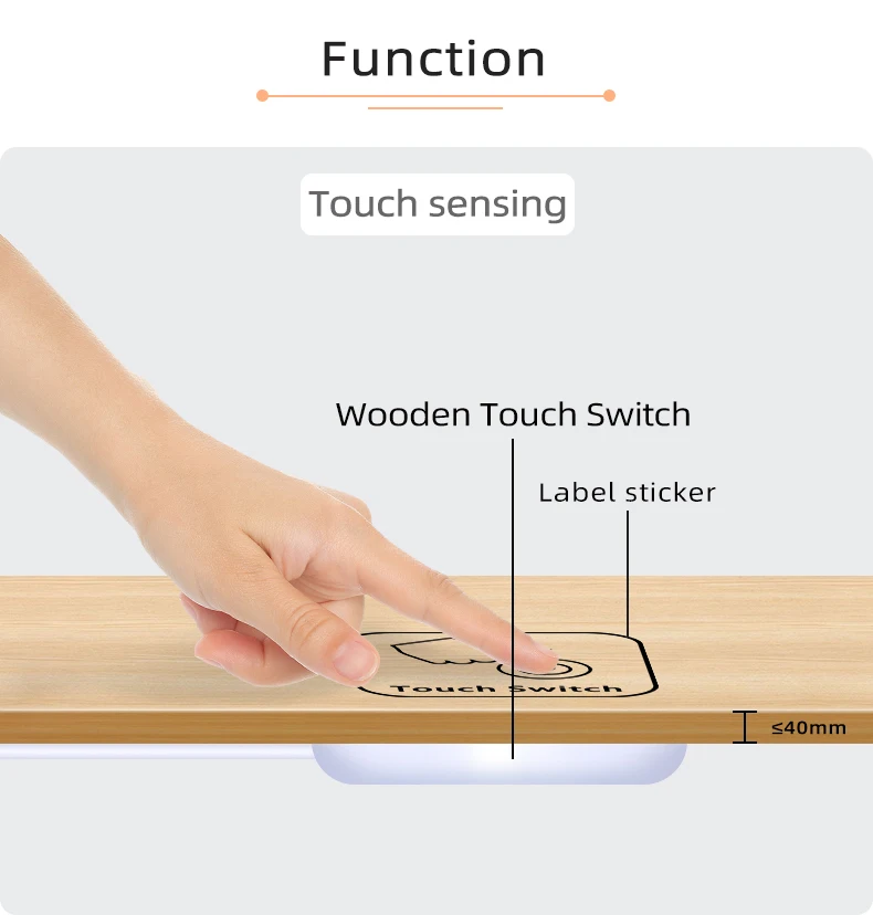 AC 110V-220V LED-Touchsensor-Schalter, Durchdringt 40mm Dickes Holz, Geeignet für Möbel-Einbauschalter – Detail 7