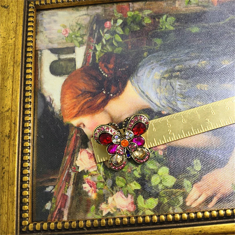 Middle Vintage Women Men Palace Crystal Bird Flower Badges Brooches Unisex Classic Gorgeous Party Banquet Jewelry Retro Pin
