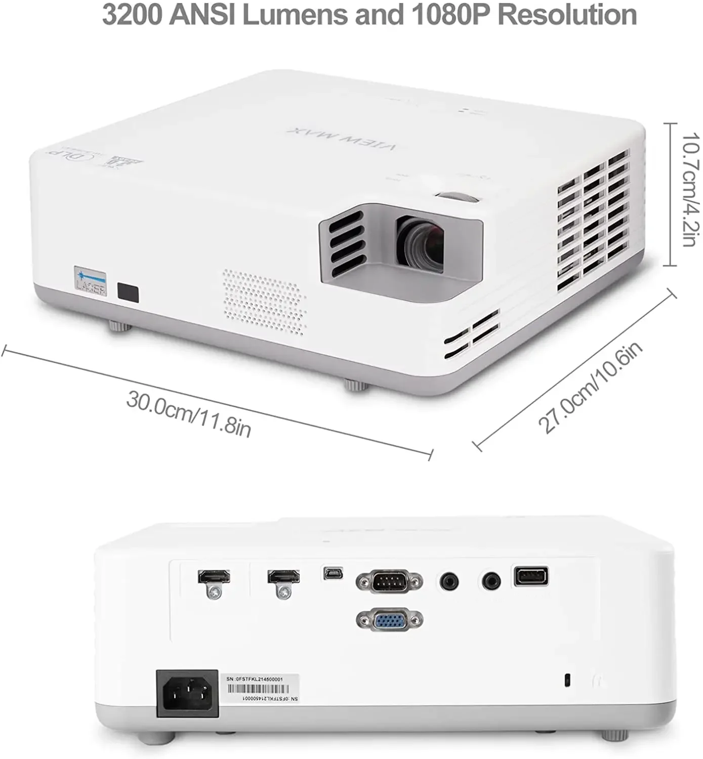 LW3200A WXGA(1280 x 800) DLP 3200 Lumens DLP 1080P جهاز عرض ليزر احترافي طويل المدى مع اتصال لاسلكي