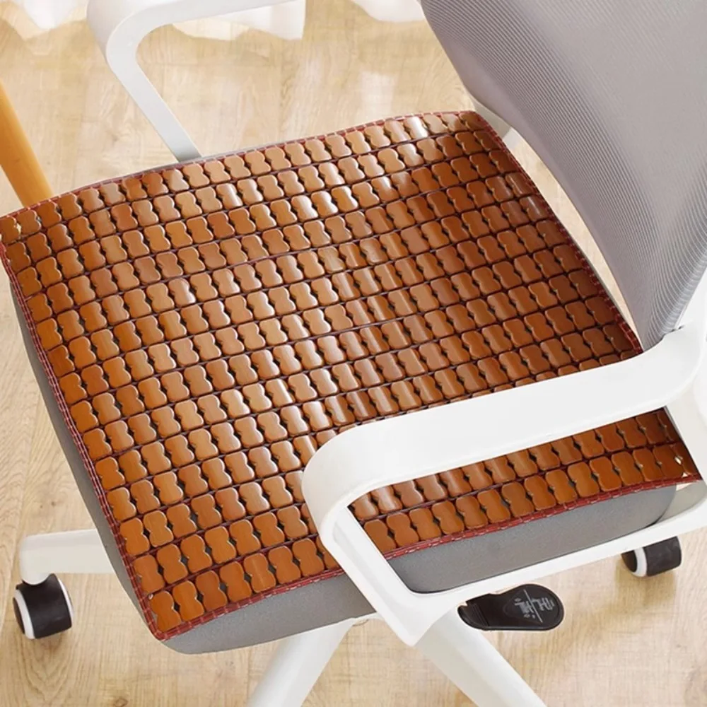 

Non-slip Bamboo Summer Cool Mat Breathable Not Touching Car Ventilated Seat Cover Foldable Comfortable Chair Mat Living Room