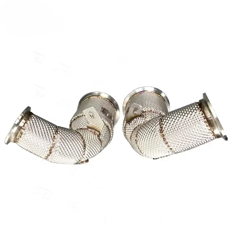 China Factory Performance Exhaust System Exhaust Catted Downpipe with Heat Shield for  Panamera 971 4.0 V8 Gts