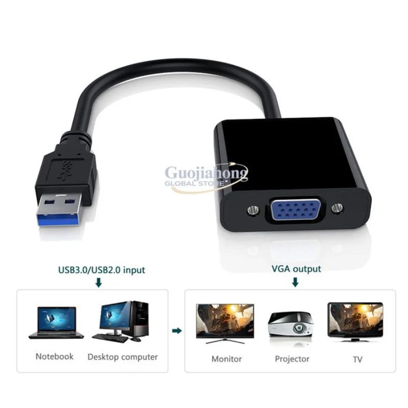 

USB3.0 TO VGA Docking station high definition 1080P USB3.0 to VGA converter expansion