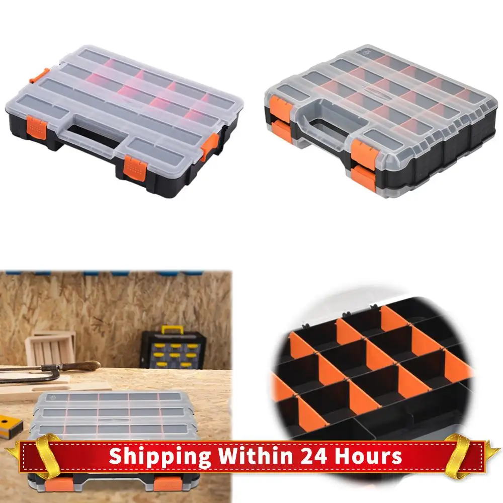 

Двусторонняя коробка для инструментов, органайзер, пластиковая коробка для хранения оборудования, винты, гайки, чехол для хранения мелких деталей, коробка для хранения аппаратных средств