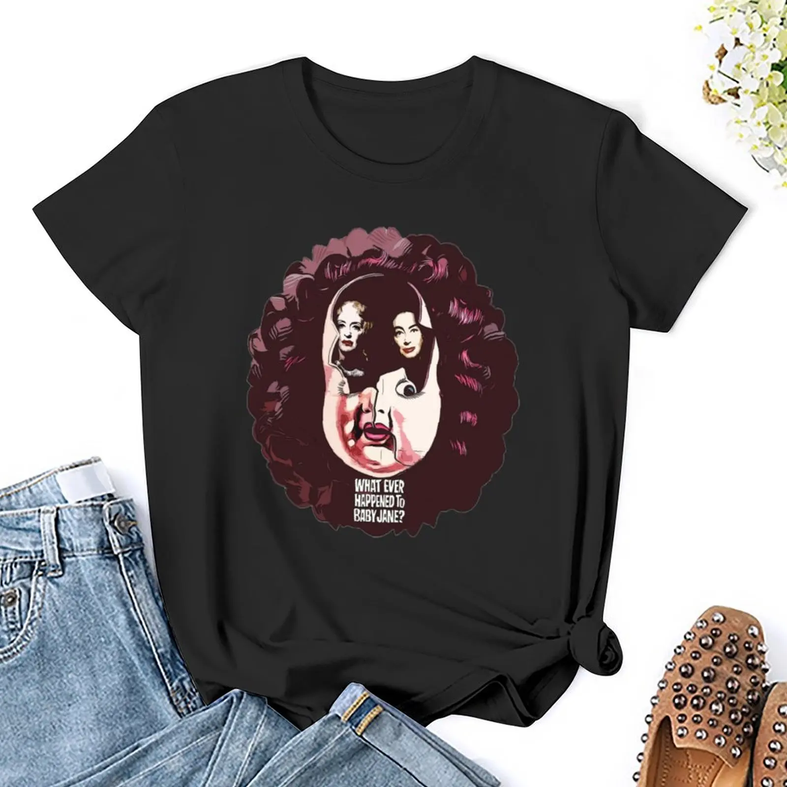 What Ever Happened to Baby Jane? T-Shirt cute tops Blouse plus size tops anime clothes white t-shirts for Women