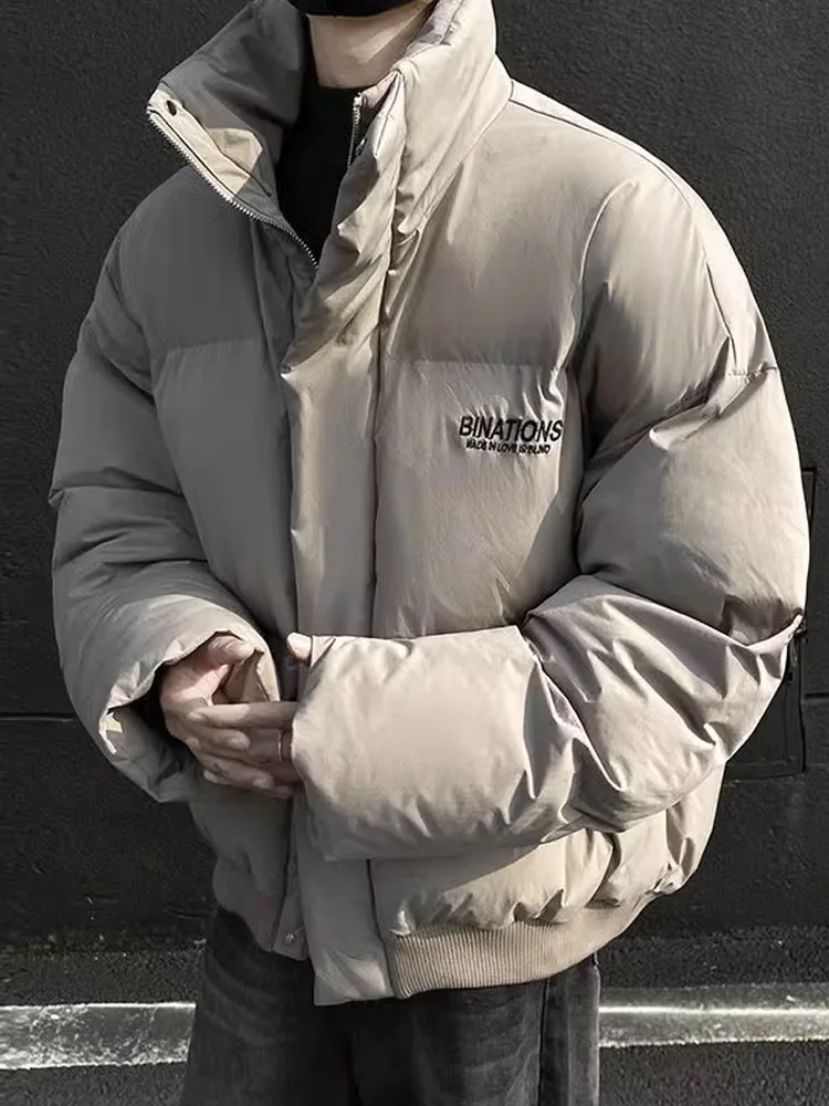 

American Sle Thiened down Cotton Jaet Men's Cleanfit High-End ort Loose Winter Coat Polyester Fiber Zipper Closure Pu...