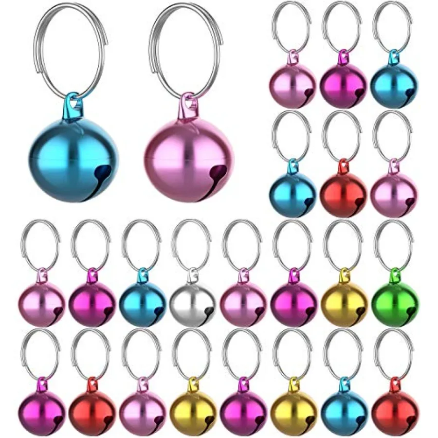 24 Sets of Cat Bells for Cat and Dog Collar Pendant Pet Bell Pet Pendant Accessories