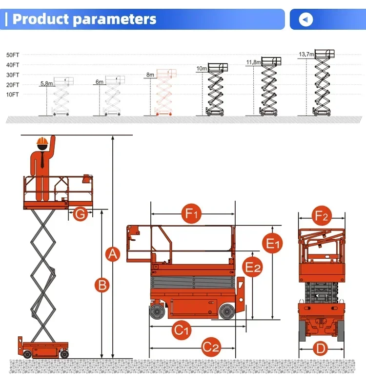 300Kg Hydraulic Personal Lift Telescopic Lift Self-Propelled Aerial Work Platform for Indoor Repairs and Facility Management