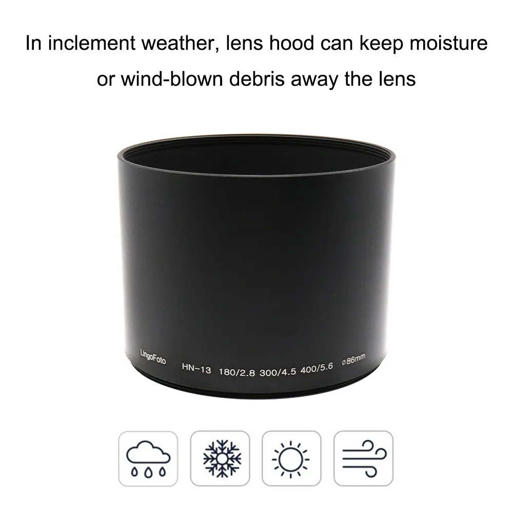 Pare-soleil métallique à visser de 86 mm pour Nikon, compatible avec HN-13, compatible avec le filtre polarisant circulaire CPL de 72 mm, en alliage d'aluminium