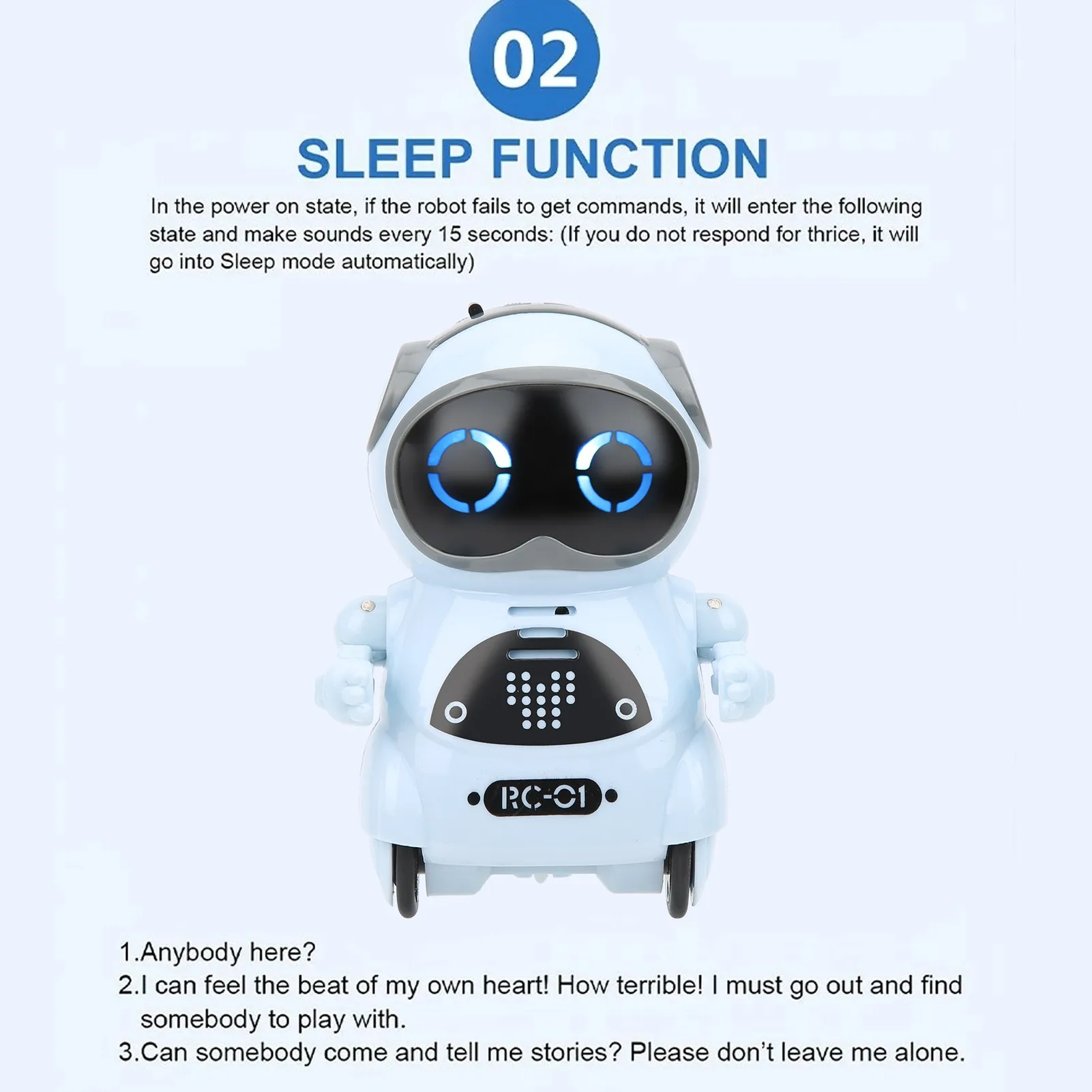 939A Robot Toy Interactive Voice Recognition Record Singing Dancing Mini RC Robot ToyBlue