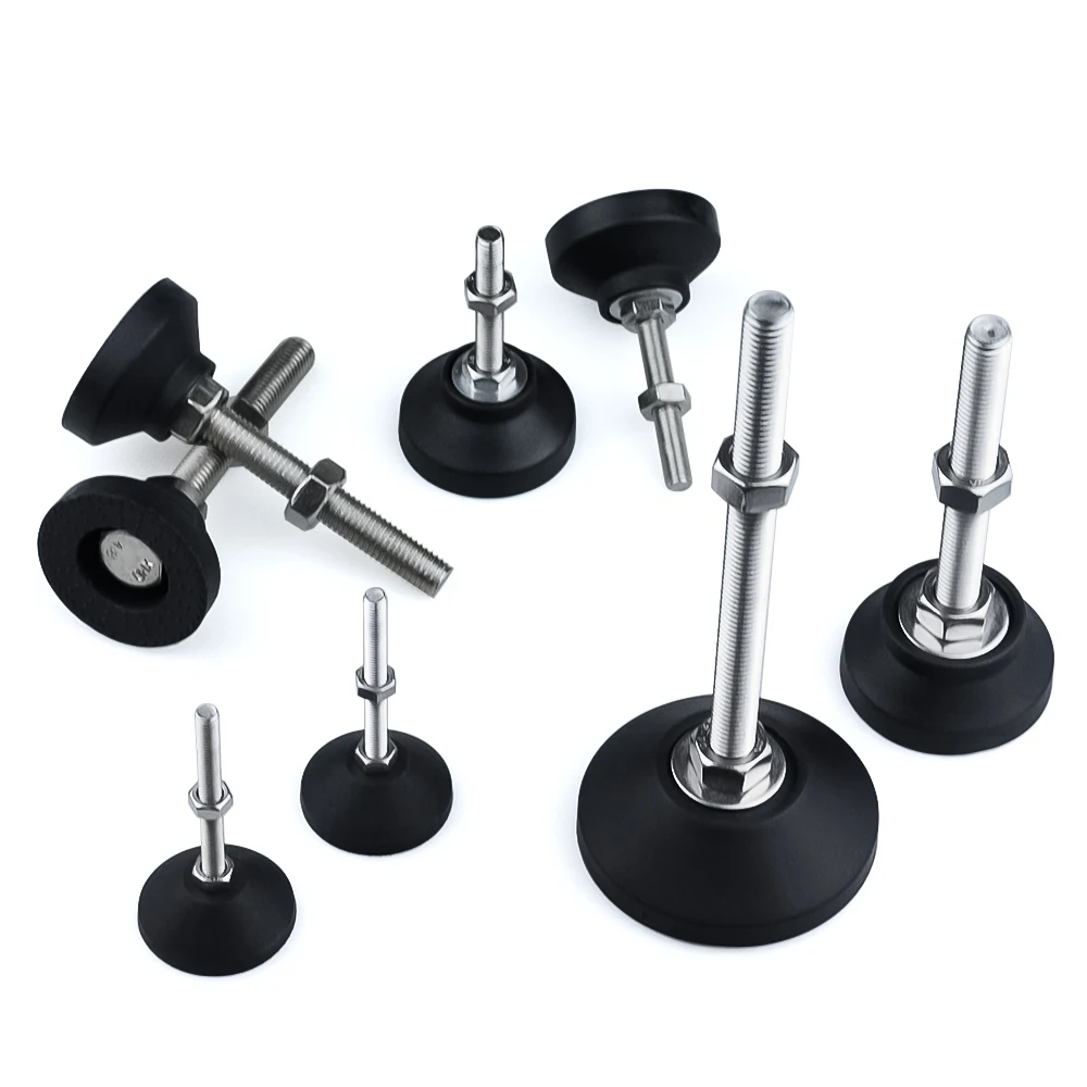 8Pcs/lot Adjustable Lathe Leg Dia 30mm Thread Type Adjustable Levelling Feet Swivel Base Articulating Legs M5/M6