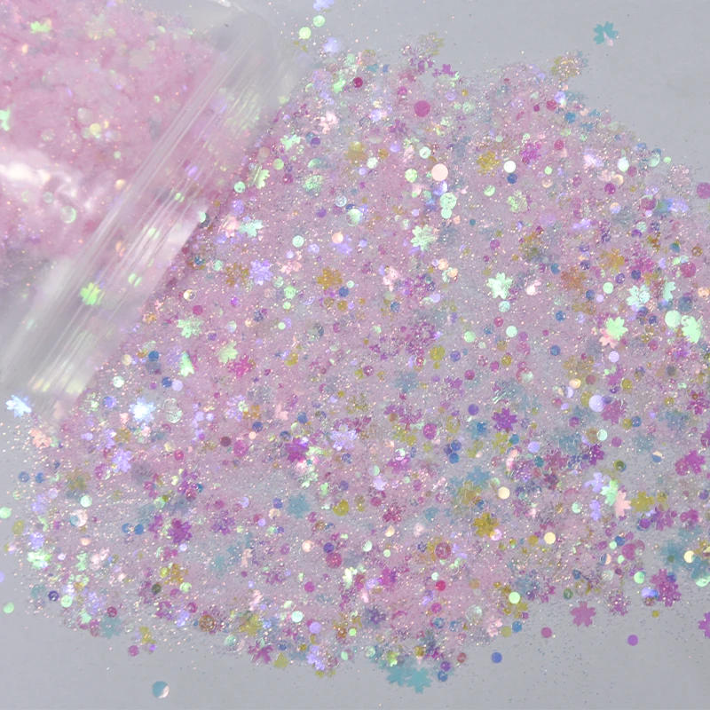 200g Flake Nail Glitter Various Paillette Nail Sequins Dolphin Stars Design for Nail Art Decoration Holo Shiny Sequins Mix #