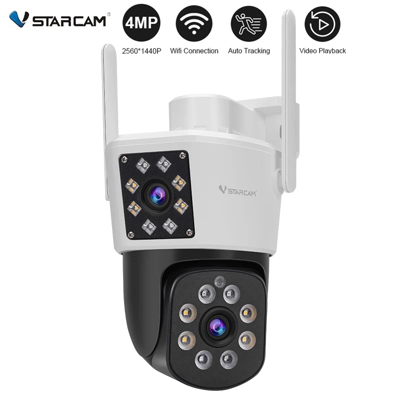 

Vstarcam 4MP PTZ WiFi IP Camera Dual Lens with Dual Screen CCTV Wireless Camera Color Night Vision Video Surveillance Camera