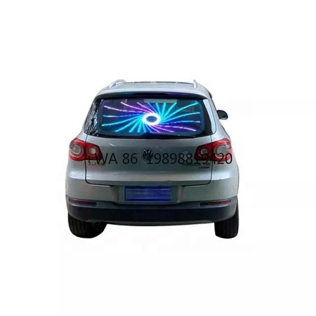

4G WIFI GPS Customizable Advertising Led Sign Back Window Taxi Rear Window Transparent Car Led Display