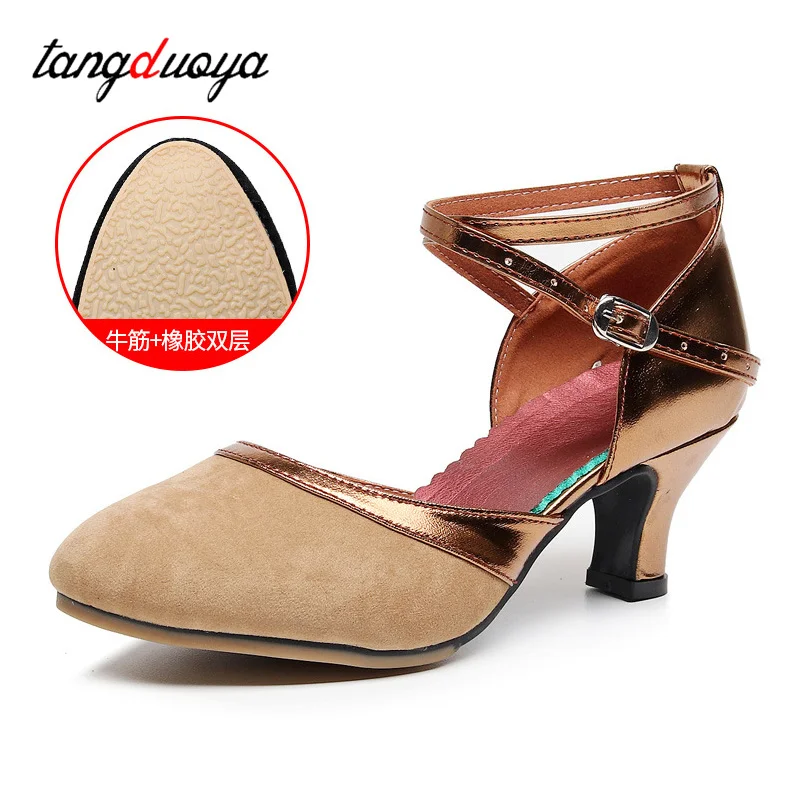 

New Latin Dance Shoes Ballroom Dancing Shoes Ladies Tango Salsa Jazz Practice Shoes Soft Rubber Sole Women's Sandals