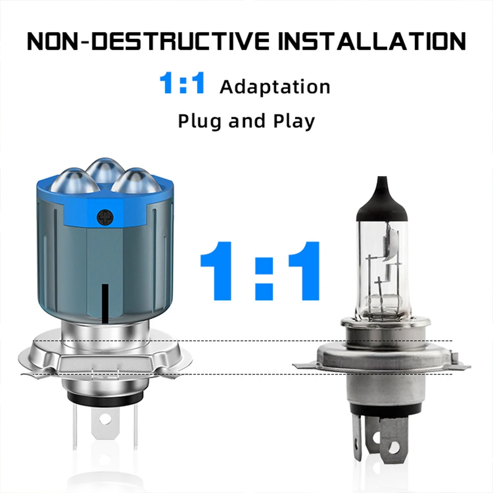 1 قطعة 3 العدسات BA20D H4 دراجة نارية كشافات لمبة 1: 1 H6 أبيض أصفر الجير تسليط الضوء على موتو الأضواء سكوتر موتو اكسسوارات