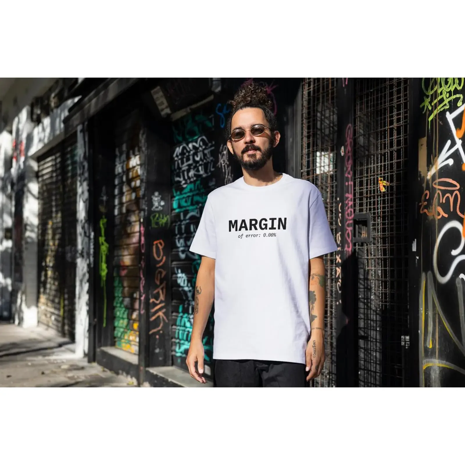 MARGIN of error 0 00 T Shirt Math Nerd  vintage Washed Comfortable Slightly Top For Everyday Wear streetwear Versatile