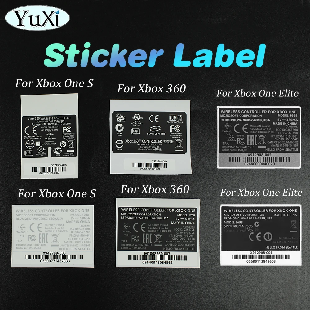 

1Pcs New Label Sticker For Xbox Series S/X Xbox One Slim S/360/Elite Controller Gamepad Label Back Sticker Parts