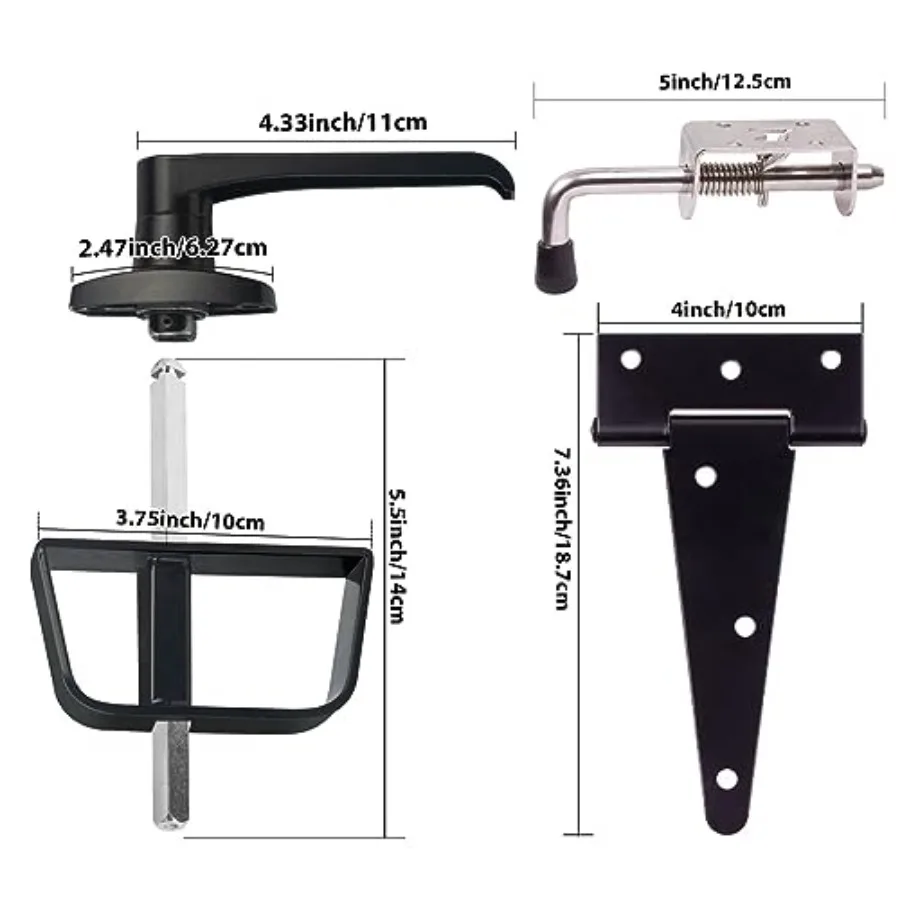 Hinges and latch close-up