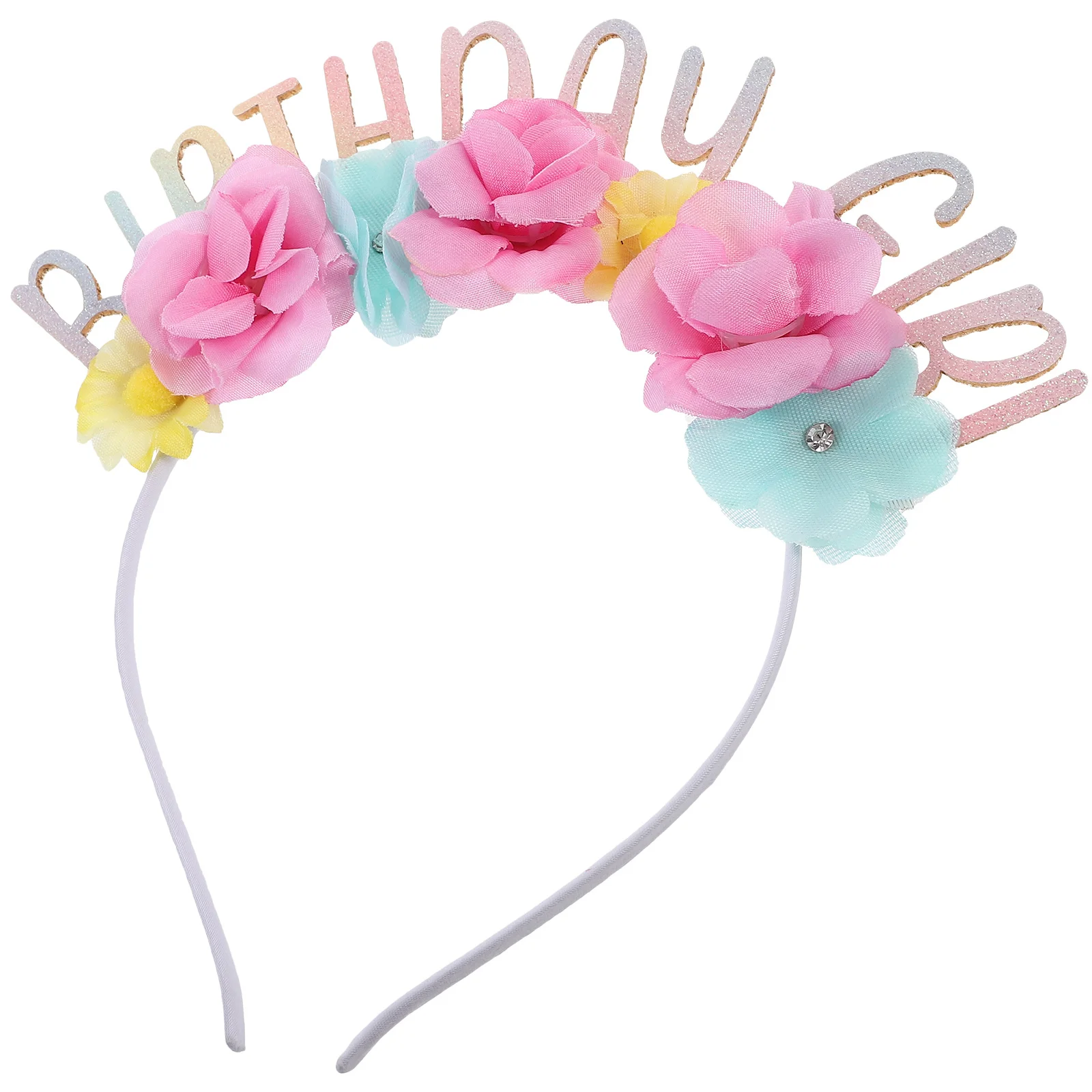 

Happy Birthday Flower Headband Hair Accessories for Hairband Princess Women's