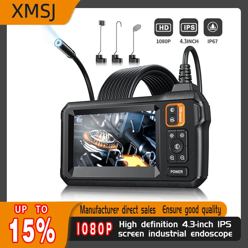 

1080P industrial endoscope; 4.3-inch screen with 8LED; (1 meter hard wire), (5 meter hard wire), (10 meter hard wire)