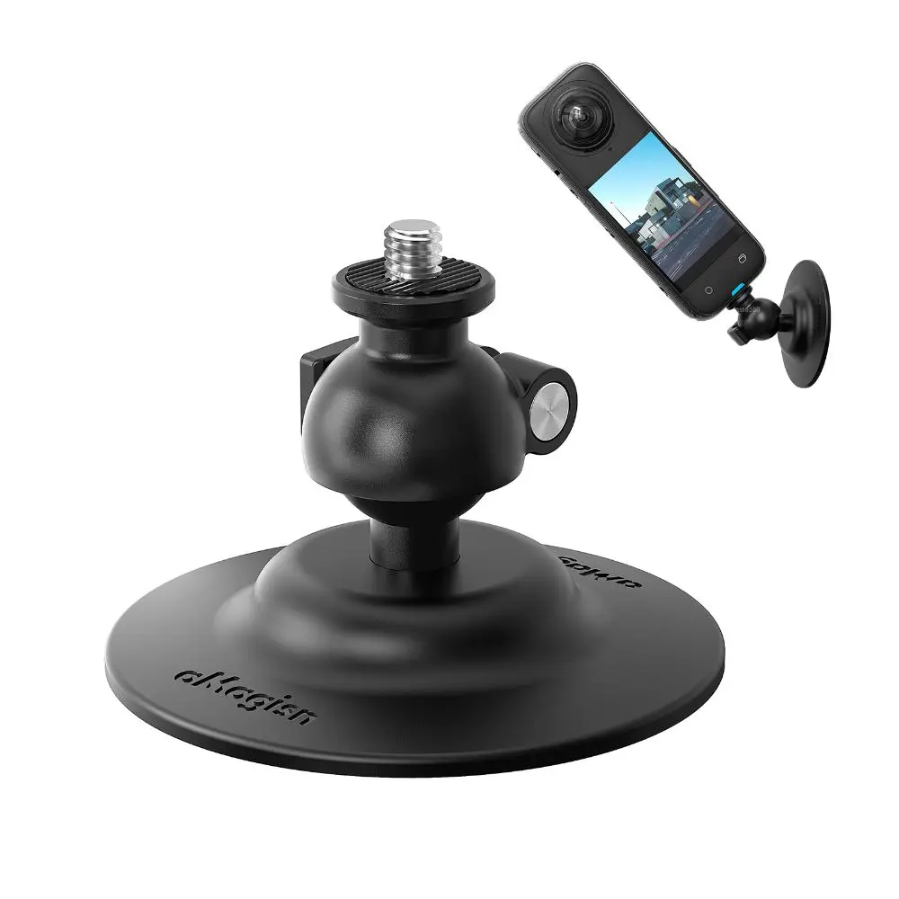 360° Rotation Flexible Adhesive Mount Flat Curved Base Action Camera Ballhead Stand for DJI Action/Pocket/insta360/GoPro