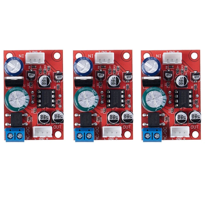 3X NE5532 Stereo Pre-Amp Magnetic Head Phono Amplifier Board Moving Coil Microphone Amps Moudle