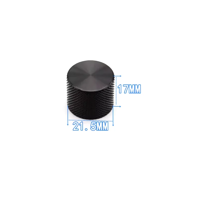 1PCS Hote:6mm 21.5x17mm D Cap Black Aluminum alloy Potentiometer encoder band switch  knob 21.5X17MM Half Shaft