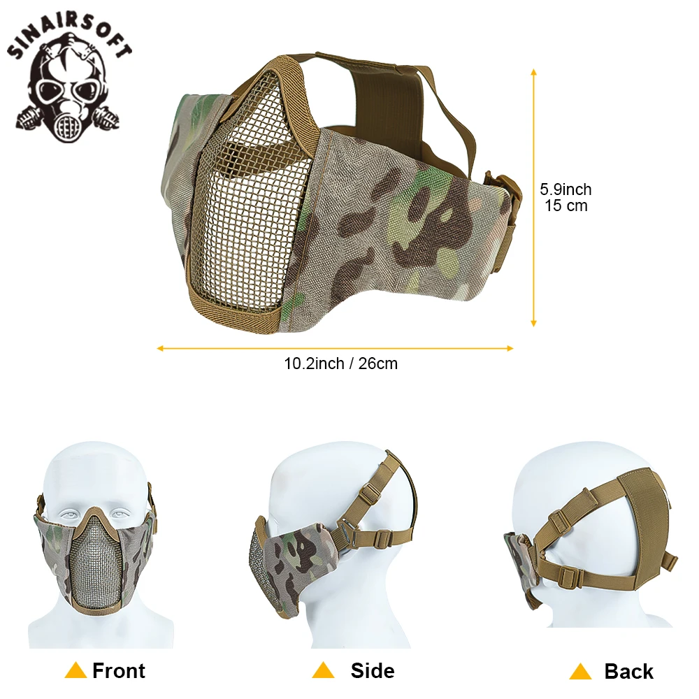 SINAIRSOFT máscara táctica paintball con rejilla metálica - imagen 4