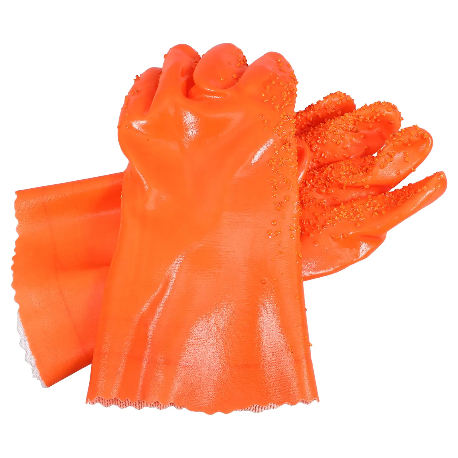 

1 Pair Heavy Duty Pvc Work Gloves Oil Resistant Waterproof Non-Slip Outdoor Protective Gloves For Men Workers Safety Gear