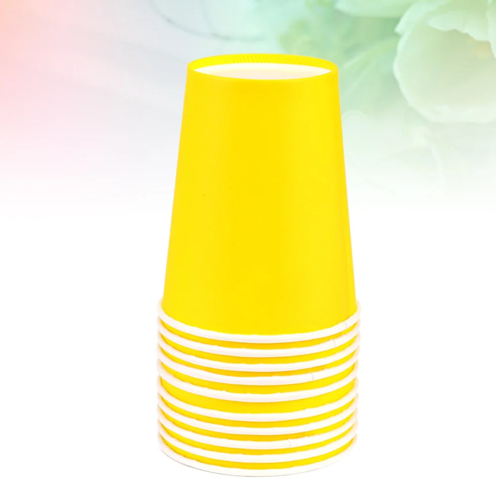 100 قطعة أكواب ورقية سميكة ملونة آمنة للأطفال DIY بها بنفسك الحرفية لوازم الفن رياض الأطفال الحرفية أكواب ورقية للاستعمال مرة واحدة